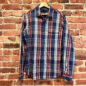 J. Crew Plaid Long Sleeve Button Up Shirt Medium Slim F3367